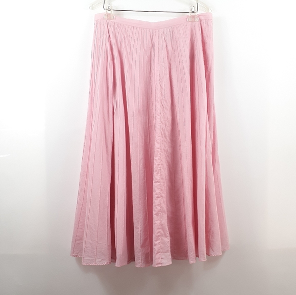 Lauren Ralph Lauren Pink Pleated Skirt Long 12 - Picture 6 of 14